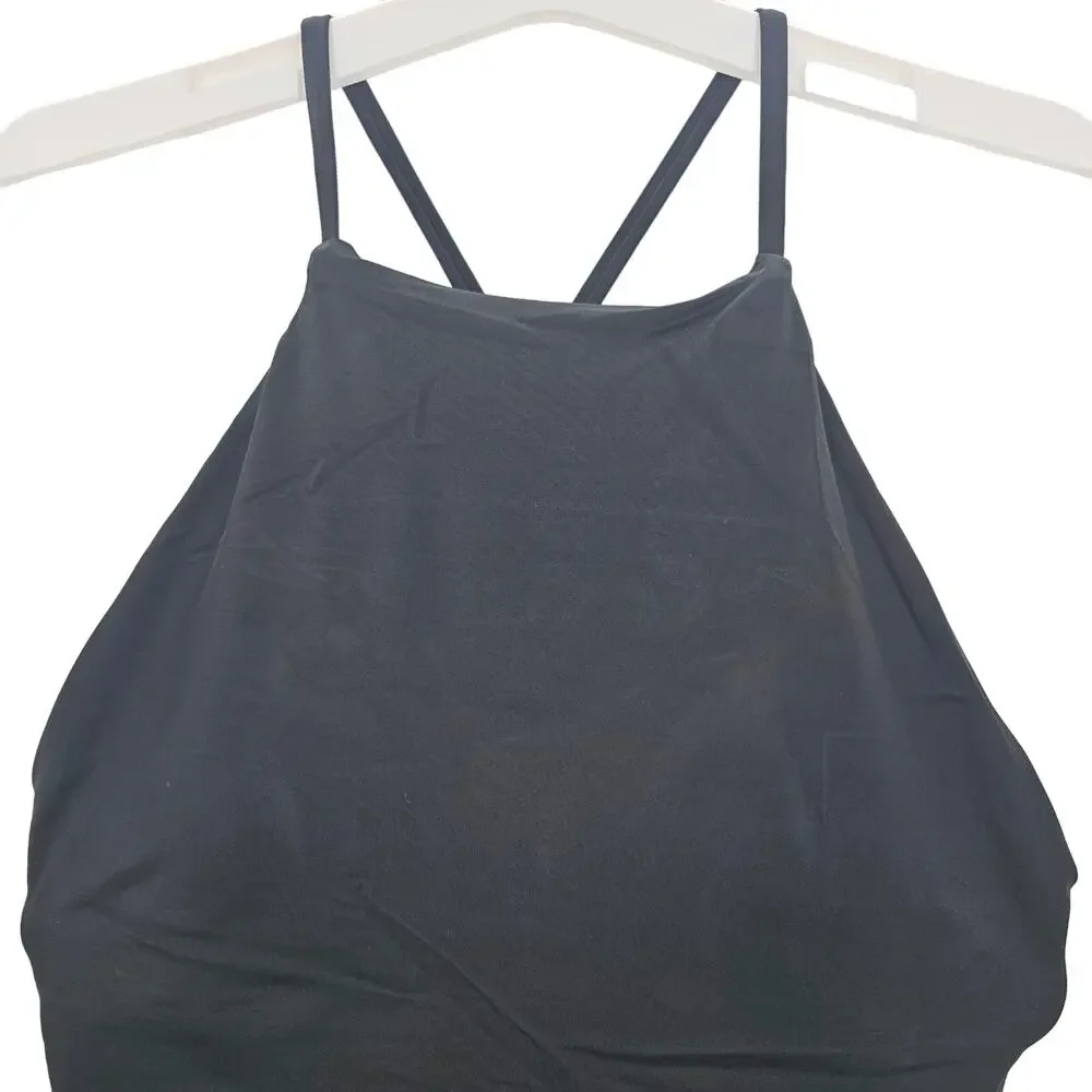 Andie Swim Womans size S The Asbury One Piece High Neck Swimsuit Black NEW